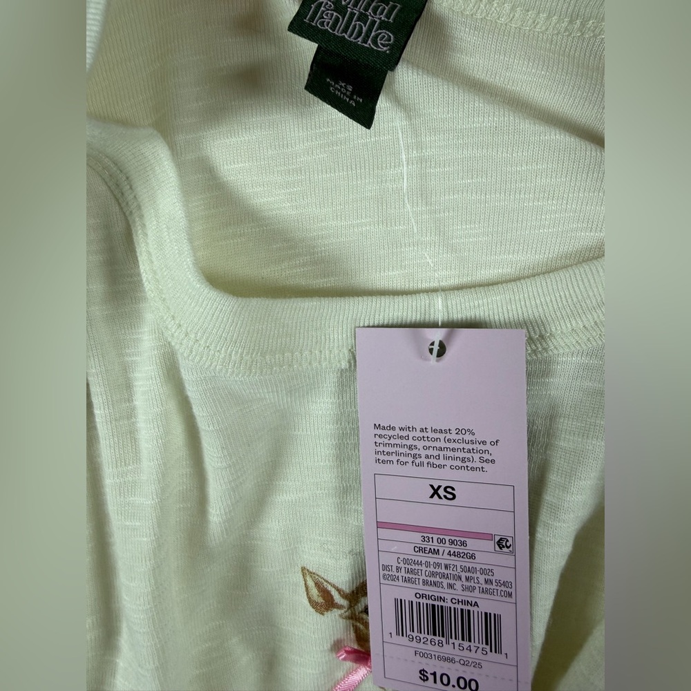 Wild Fable Big Girl Women’s Cream Short Sleeve T Shirt Crop Top Deer XS & M - Picture 8 of 10